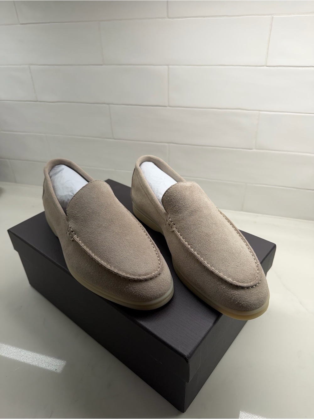 Men’s suede slip on loafers